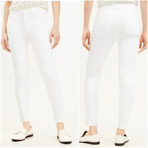 LOFT Curvy Skinny Jeans White Mid Rise Stretch Denim Women Size 14 NWT